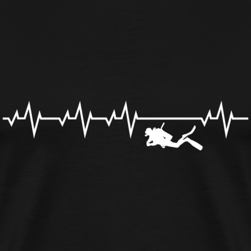 Herzschlag Taucher Scuba Diving Tauchen Shirt Gesc - Männer Premium T-Shirt