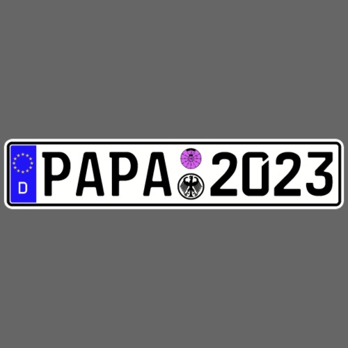 Papa 2023 Vater werden Nummernschild - Männer Premium T-Shirt