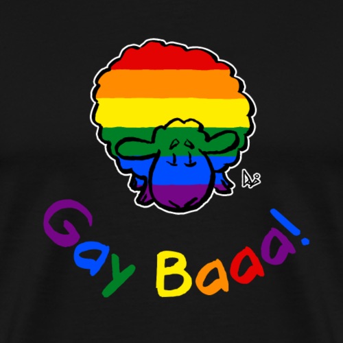 Gay Baaa! Pride Sheep (regnbågext i svart upplaga) - Premium-T-shirt herr