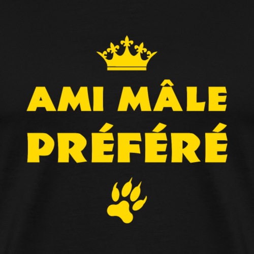 AMI MÂLE PRÉFÉRÉ (animal, amour, amitié, copain) - Premium T-skjorte for menn