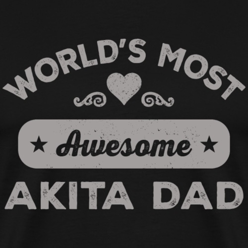 World s Most Awesome Akita Dad Grey - Mannen Premium T-shirt