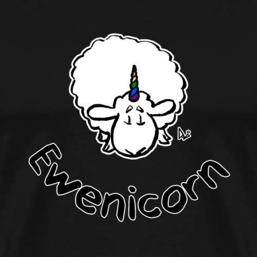 Ewenicorn (musta painos musta teksti) - Miesten premium t-paita