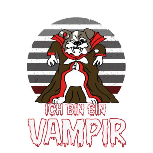 Hund verkleidet als Vampir Halloween Retro-Look - Männer Premium T-Shirt