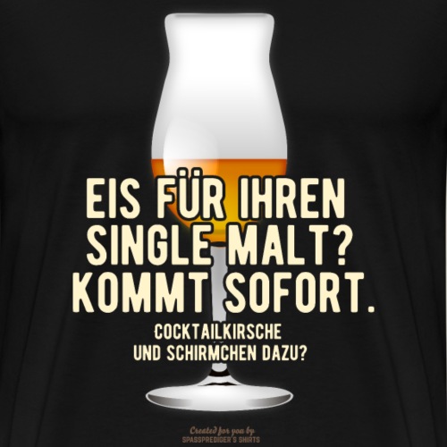 Whisky T-Shirt Eis, Cocktailkirsche, Schirmchen - Männer Premium T-Shirt