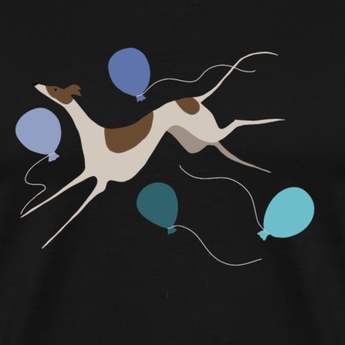 Springender Windhund und Ballons - Männer Premium T-Shirt