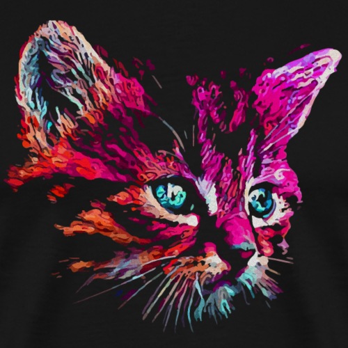cat pink paint - Männer Premium T-Shirt
