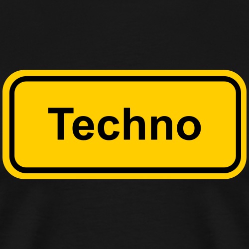 Techno Schriftzug Ortsschild - Premium-T-shirt herr