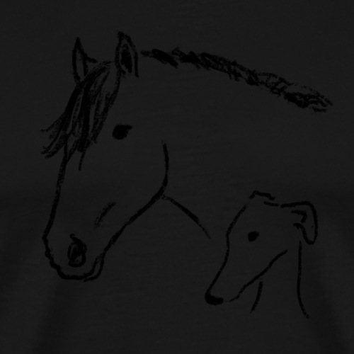 Windhund und Pferd - Männer Premium T-Shirt