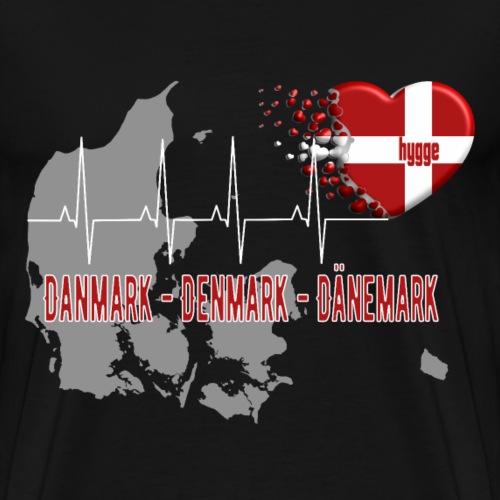 Dänemark Denmark Danmark Hygge Herzschlag EKG - Männer Premium T-Shirt