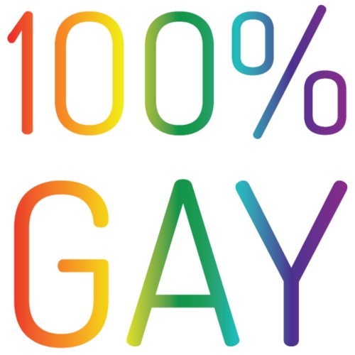 100% Gay in regenboog kleuren - Mannen Premium T-shirt
