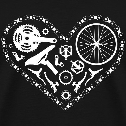 bike heart white - Männer Premium T-Shirt