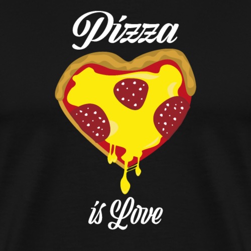 Pizza is Love lustiges Pizza Herz - Männer Premium T-Shirt