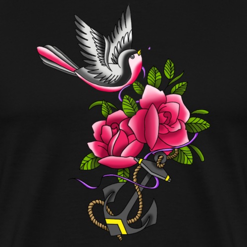Vogel Tatoo - Männer Premium T-Shirt