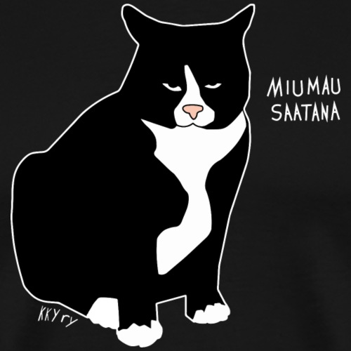 Miumau-Milo mustaan tekstiiliin - Miesten premium t-paita