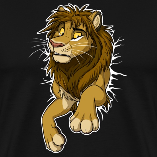 STUCK Lion / Löwe (weiße Risse) - Männer Premium T-Shirt