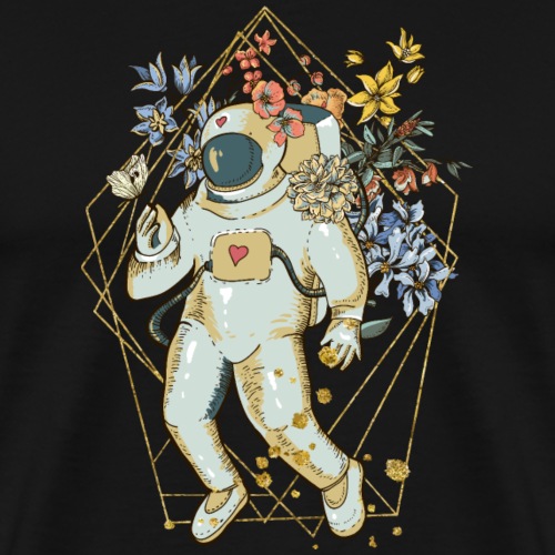astronauta fiori - Maglietta Premium da uomo