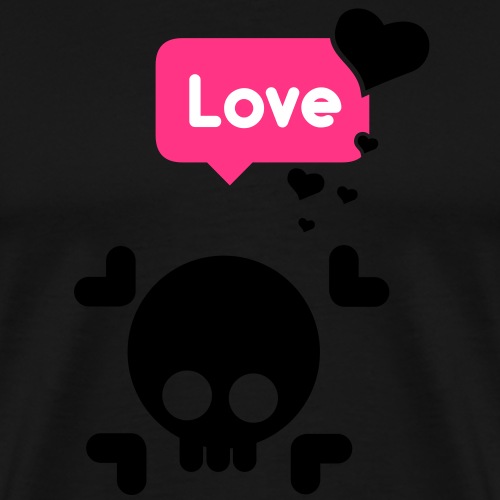 Skull love, Pirat, Liebe, Valentinstag - Männer Premium T-Shirt