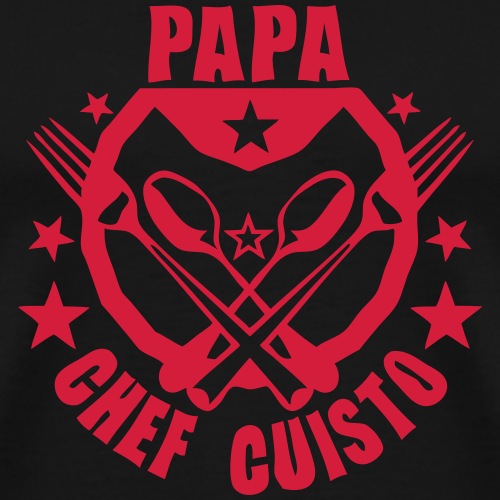 papa super cuisto logo fourchette cuille - T-shirt Premium Homme
