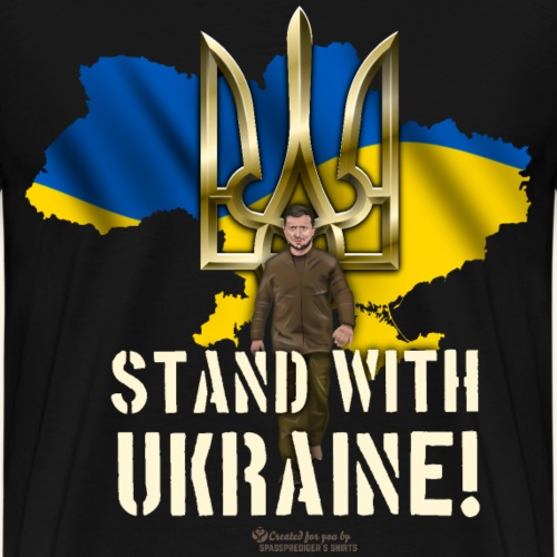 Ukraine Umriss Dreizack Fahne Selenskyj