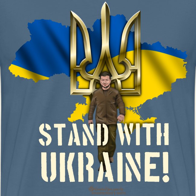 Ukraine Umriss Dreizack Fahne Selenskyj