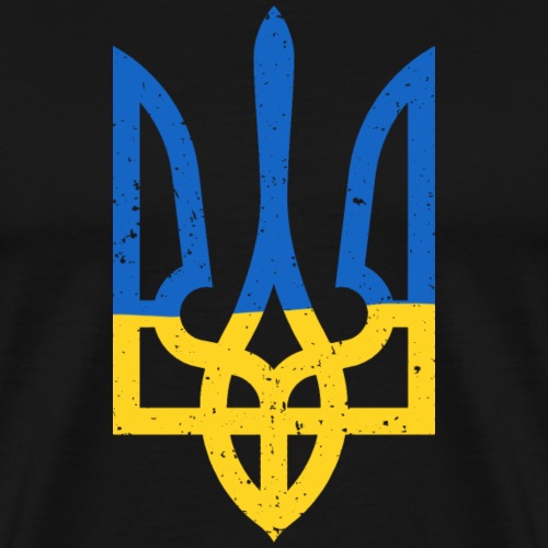 ukraine flag trident - Men's Premium T-Shirt
