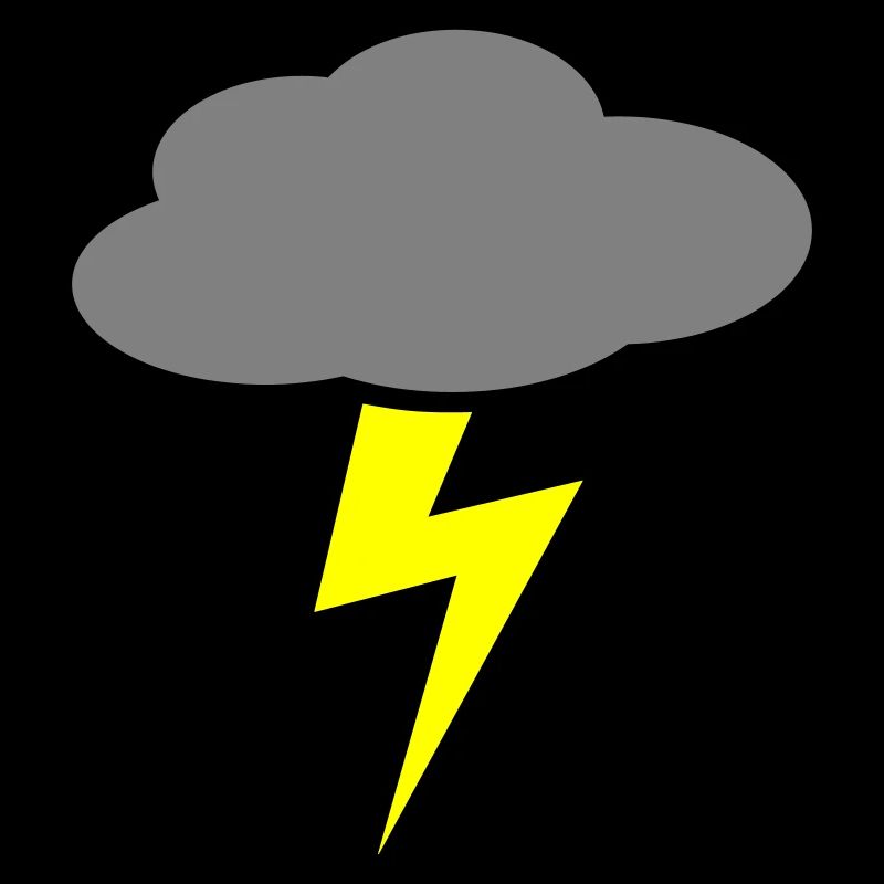 Nuage Éclair Icône Orage Symbole de temps violent 2f