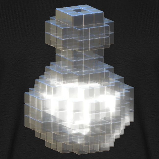 Flacon en cristal blanc avec potion blanche fluorescente