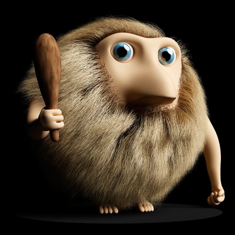 Neanderthaler Neanderthaler primitieve man met knots