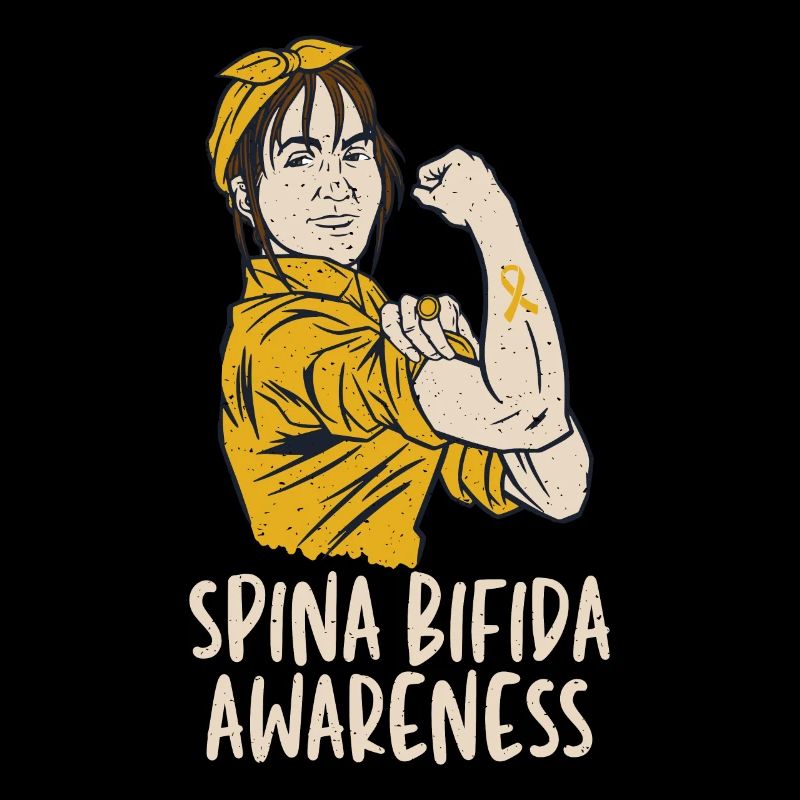 Spina Bifida Split Spine Awarness avec ruban jaune