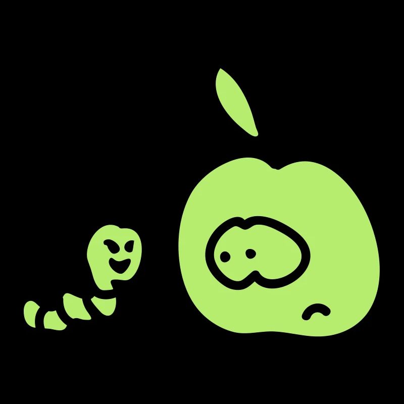 Worm meets apple