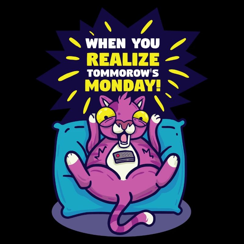 Le chat déteste le lundi le lundi grogne