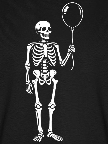 Skelett mit Ballon-Laune