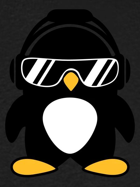 Penguin with headphones