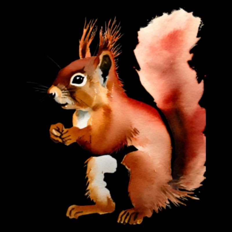 Rotes Eichhörnchen mit einfarbigem Hintergrund