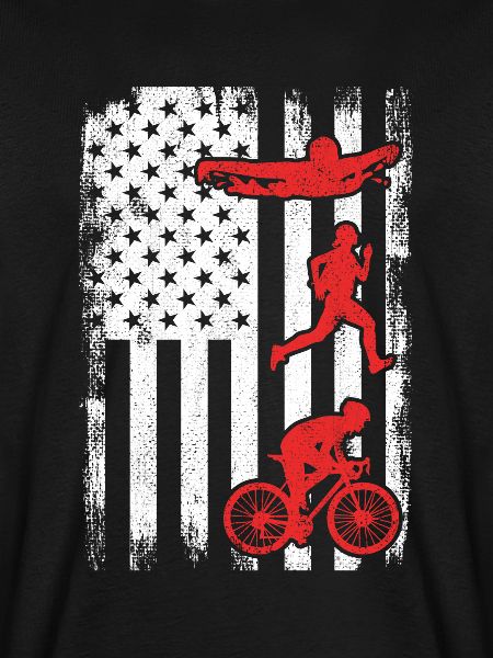 Patriotischer Triathlet