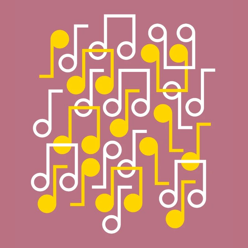 Music Notes Retro Style Pattern