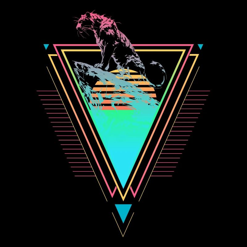 Siberian Tiger Vaporwave Synthwave 90s
