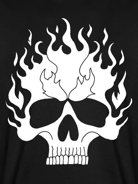 Weißer flammender Schädel