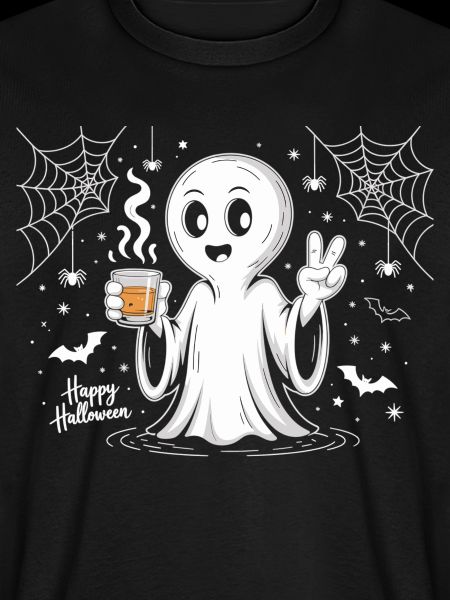 Schauriger Geist mit Halloween-Logo