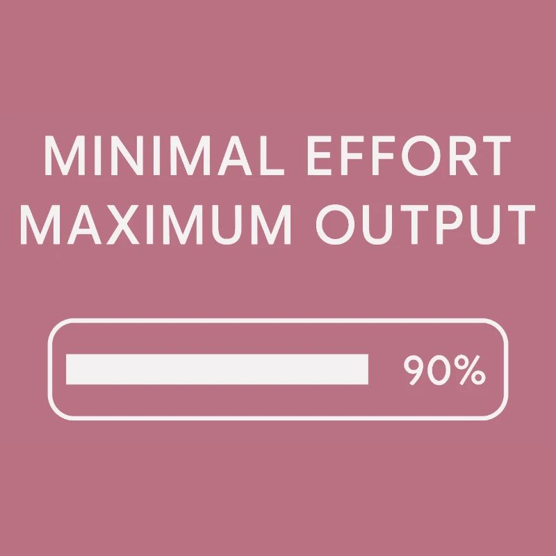 Minimum effort Maximum output Progress