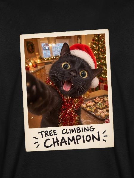 Tree Climbing Champion Schwarze Katze