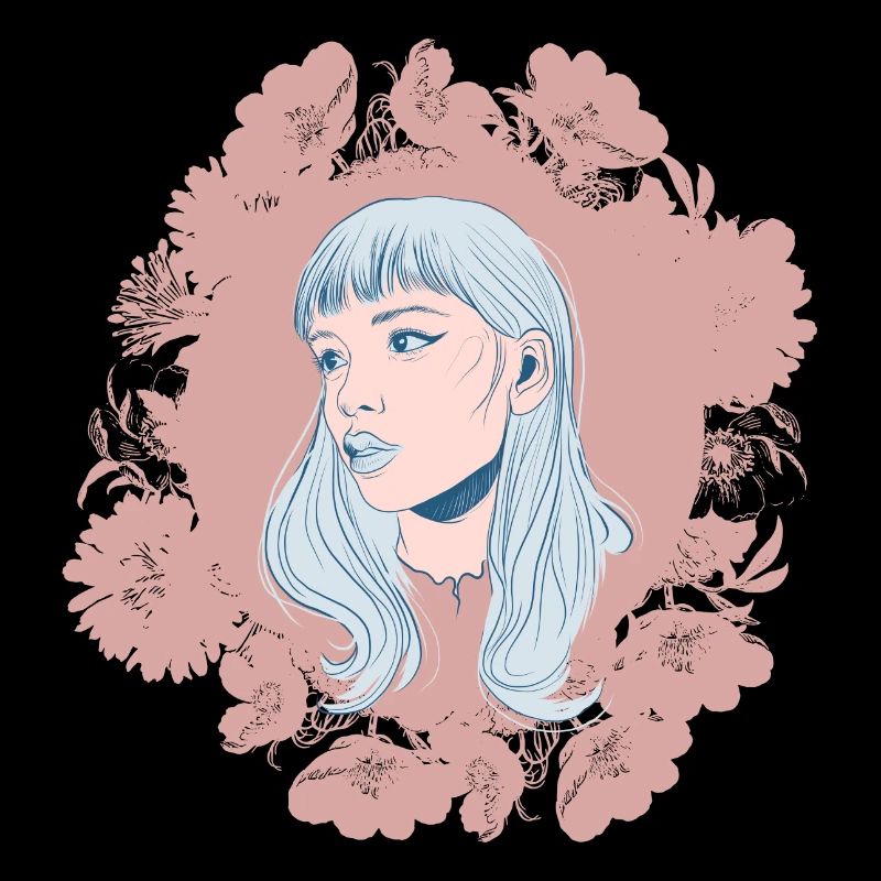 Fille avec des fleurs