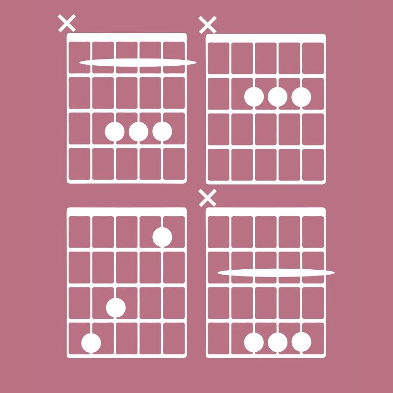BACH as major chords tabs guitar (white)