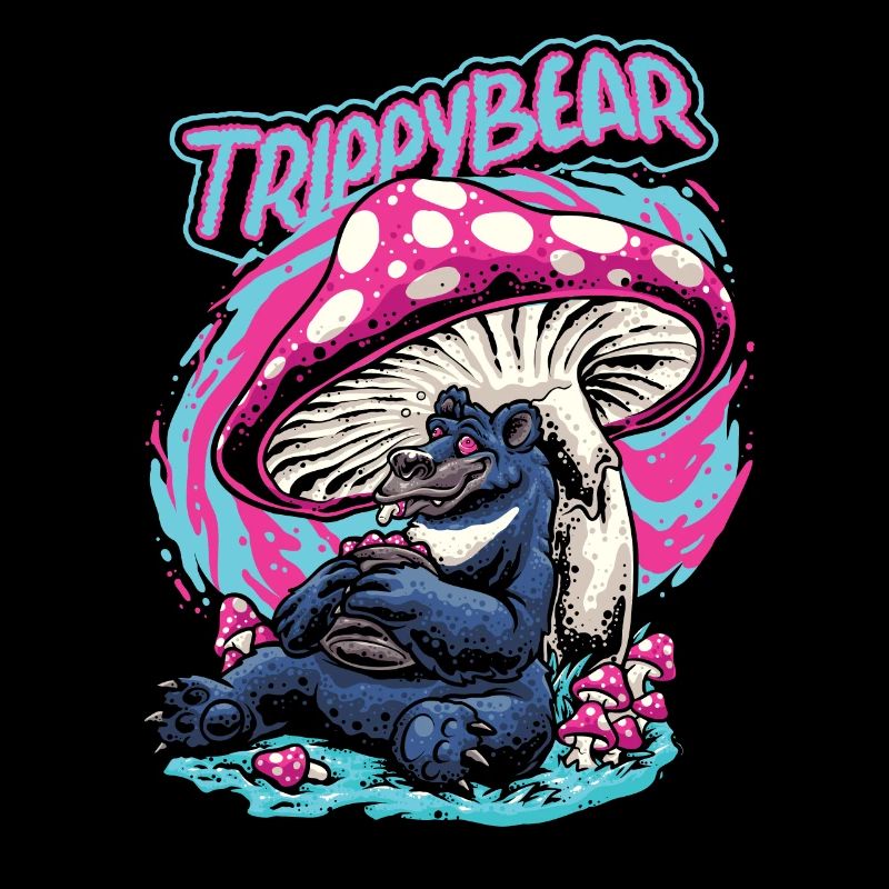 Magic Mushrooms Psychedelisch Funny Trippybear