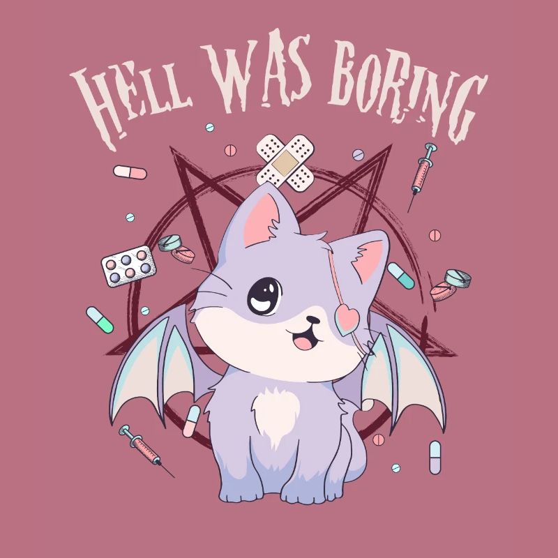 Kawaii Cat Pentagram Hell Was Boring Gesch