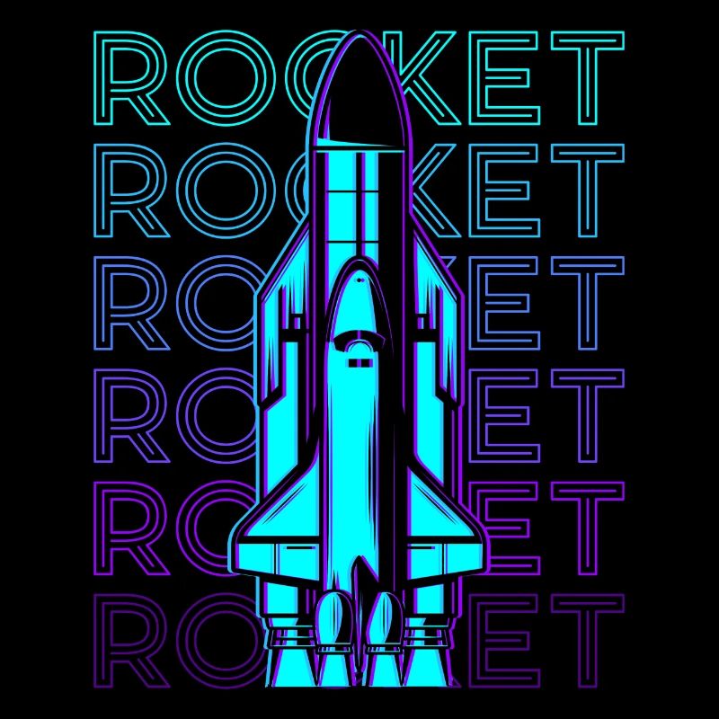 Rocket Spaceship Space Shuttle Retro