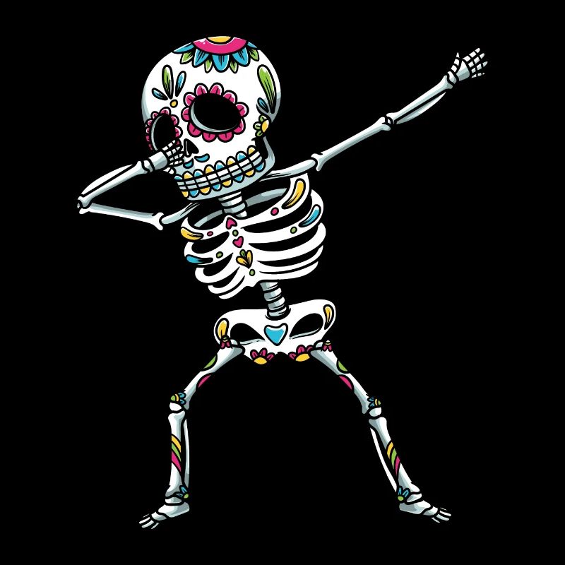 Dabbing Sugar Skull Skeleton Dia De Los Muertos