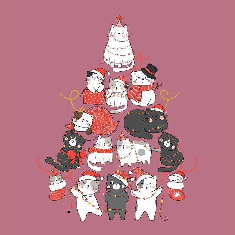 Cat Christmas Tree Cat Tree String Lights