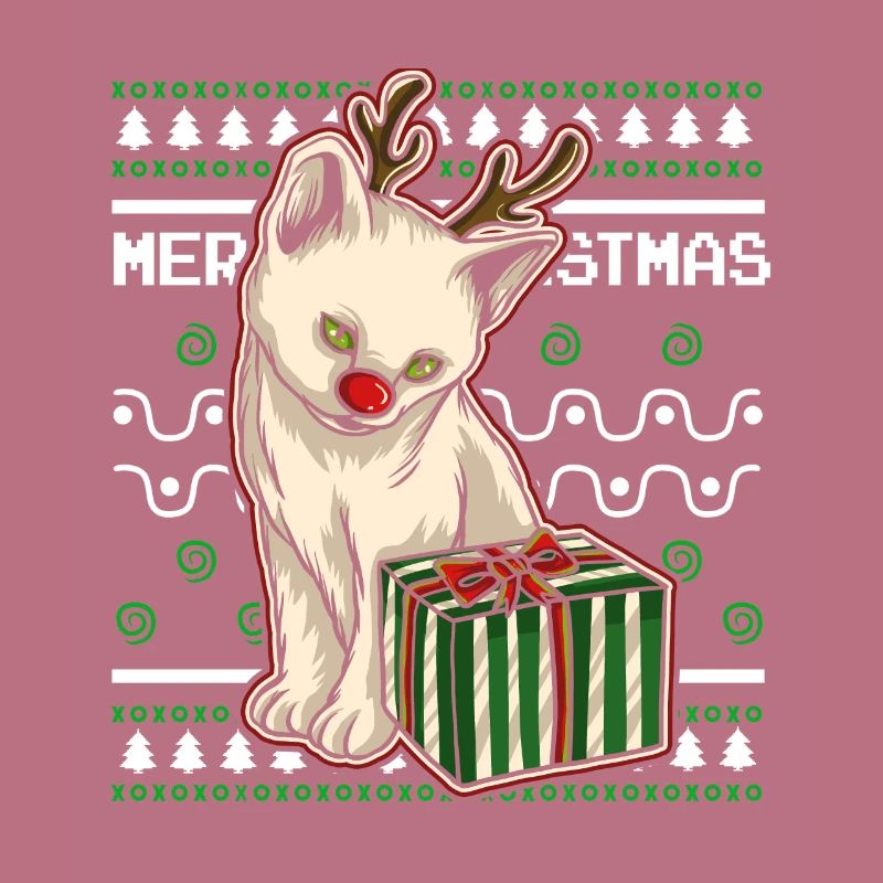 Moche pull de Noël Tshirt chat de Noël