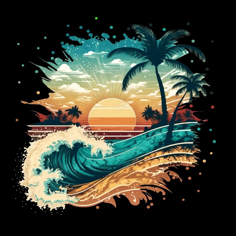 Plage de surf tropicale